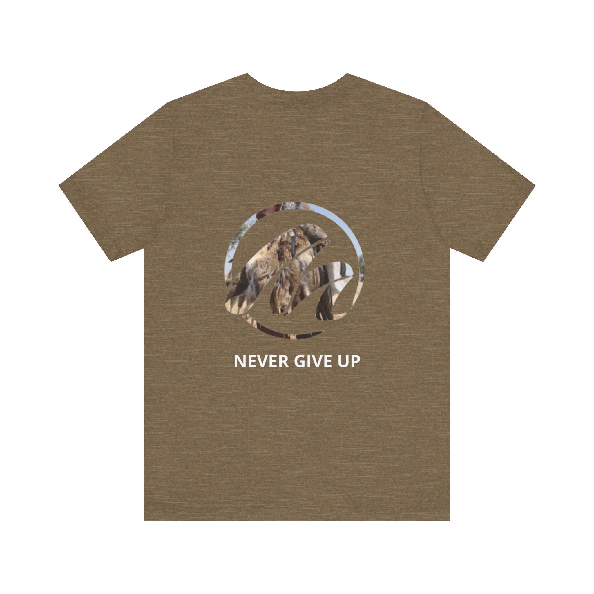 Unisex Jersey Tee - 'Never Give Up' Motivational Graphic T-Shirt for Inspiration