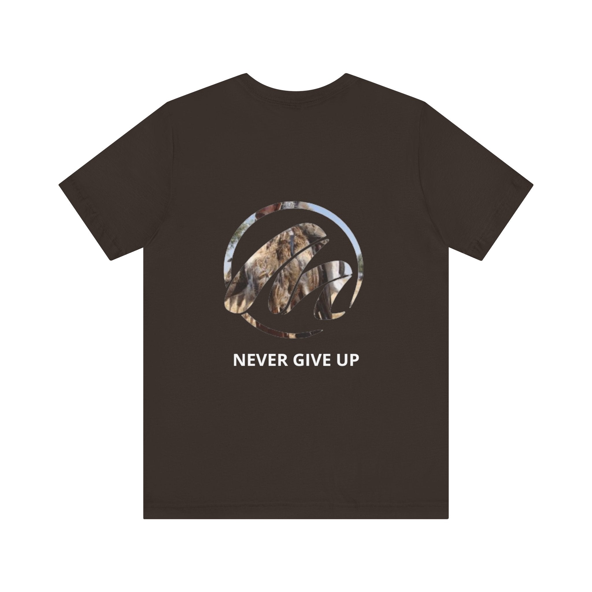 Unisex Jersey Tee - 'Never Give Up' Motivational Graphic T-Shirt for Inspiration