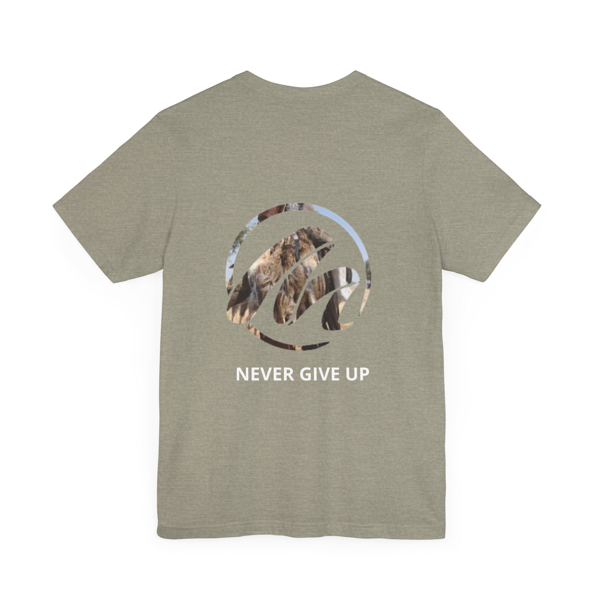 Unisex Jersey Tee - 'Never Give Up' Motivational Graphic T-Shirt for Inspiration