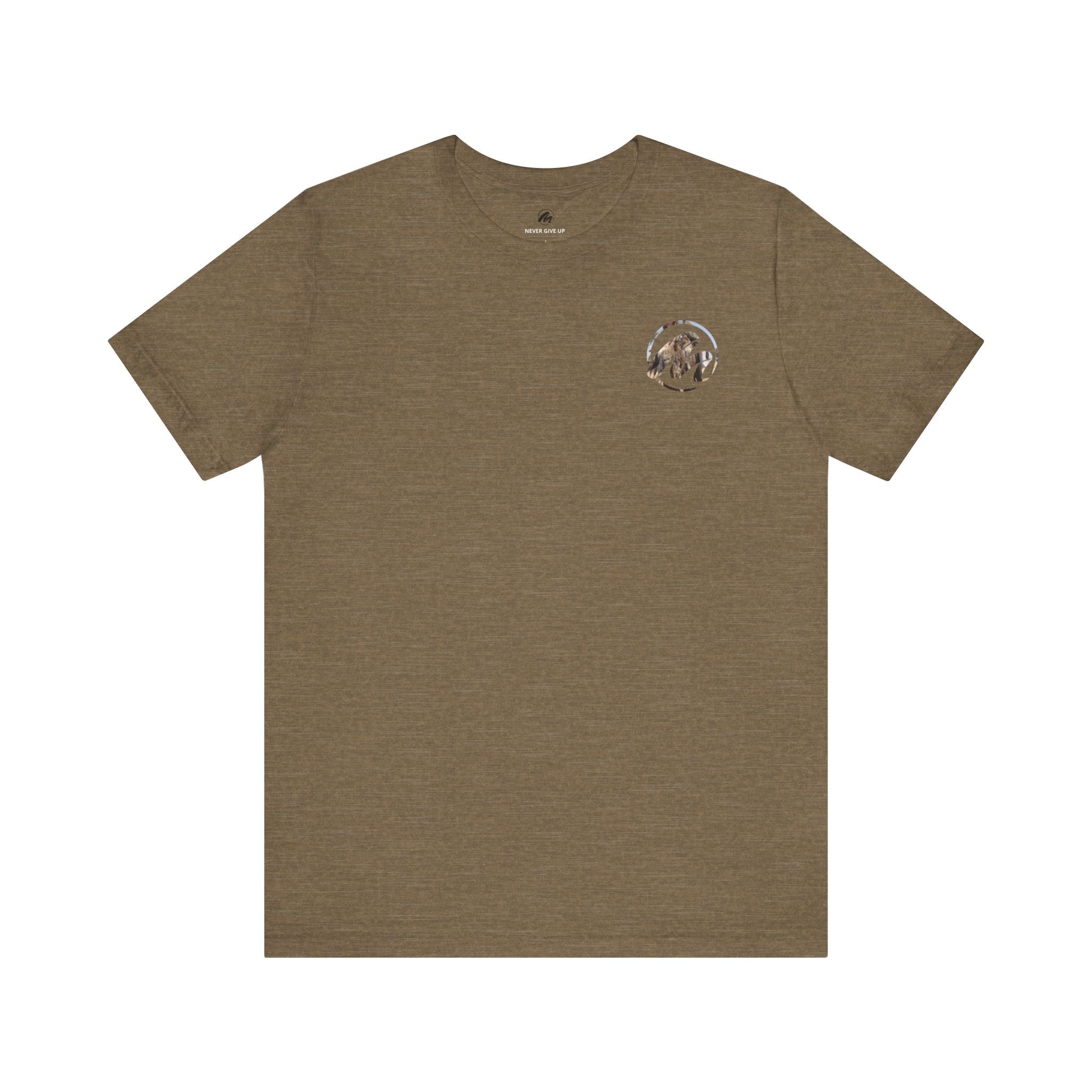 Unisex Jersey Tee - 'Never Give Up' Motivational Graphic T-Shirt for Inspiration