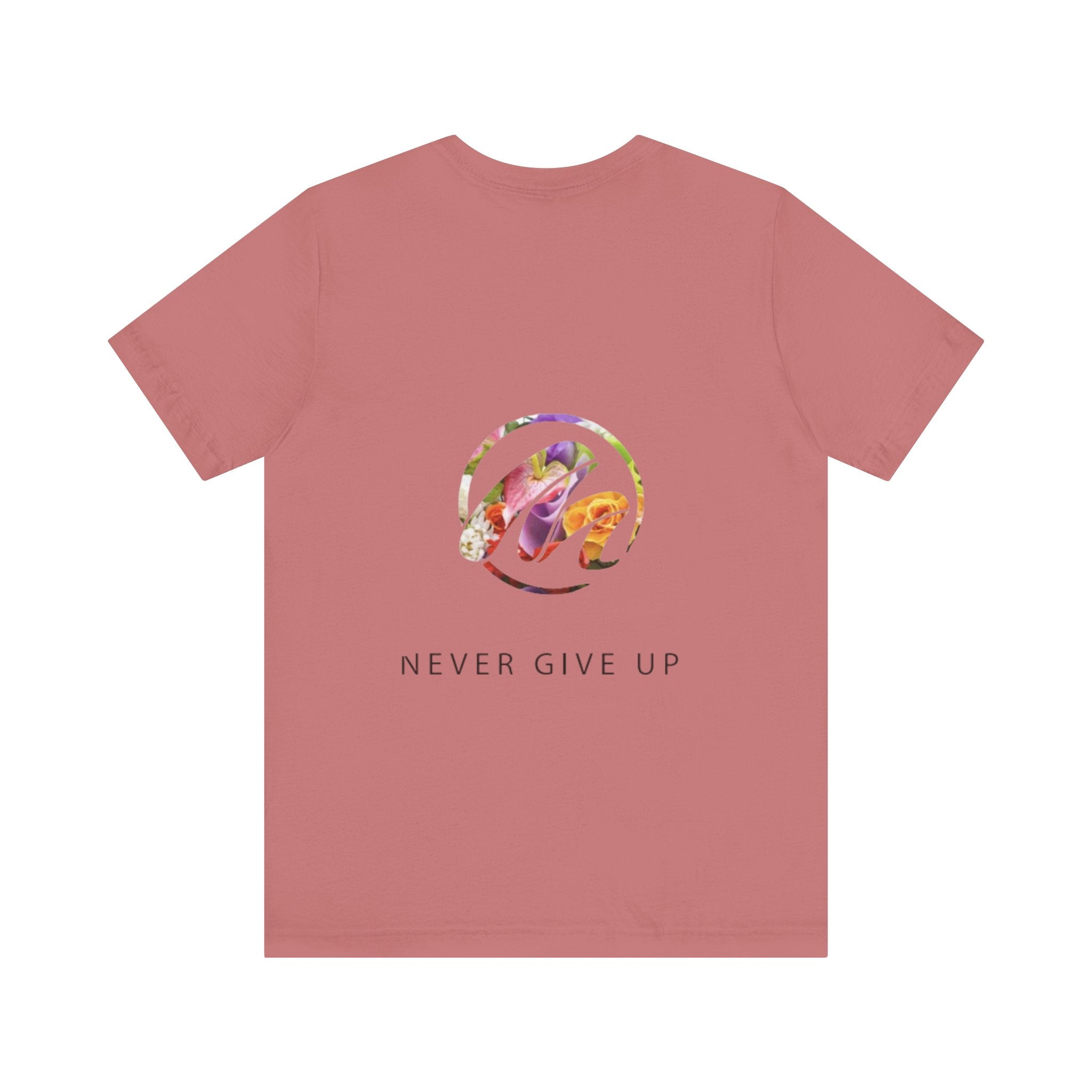 Motivational Unisex Short Sleeve Tee - 'Never Give Up' Design