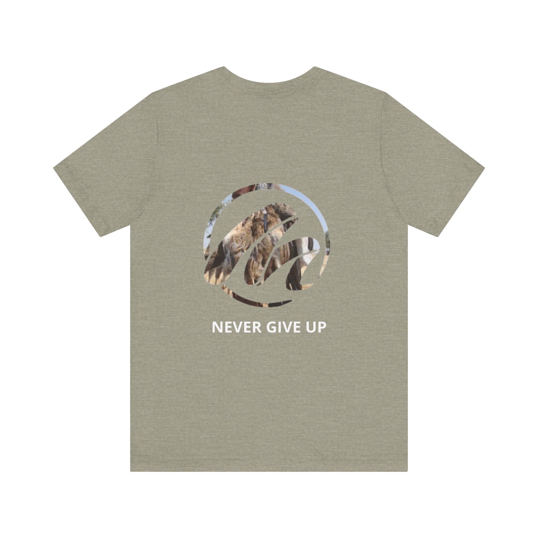 Unisex Jersey Tee - 'Never Give Up' Motivational Graphic T-Shirt for Inspiration