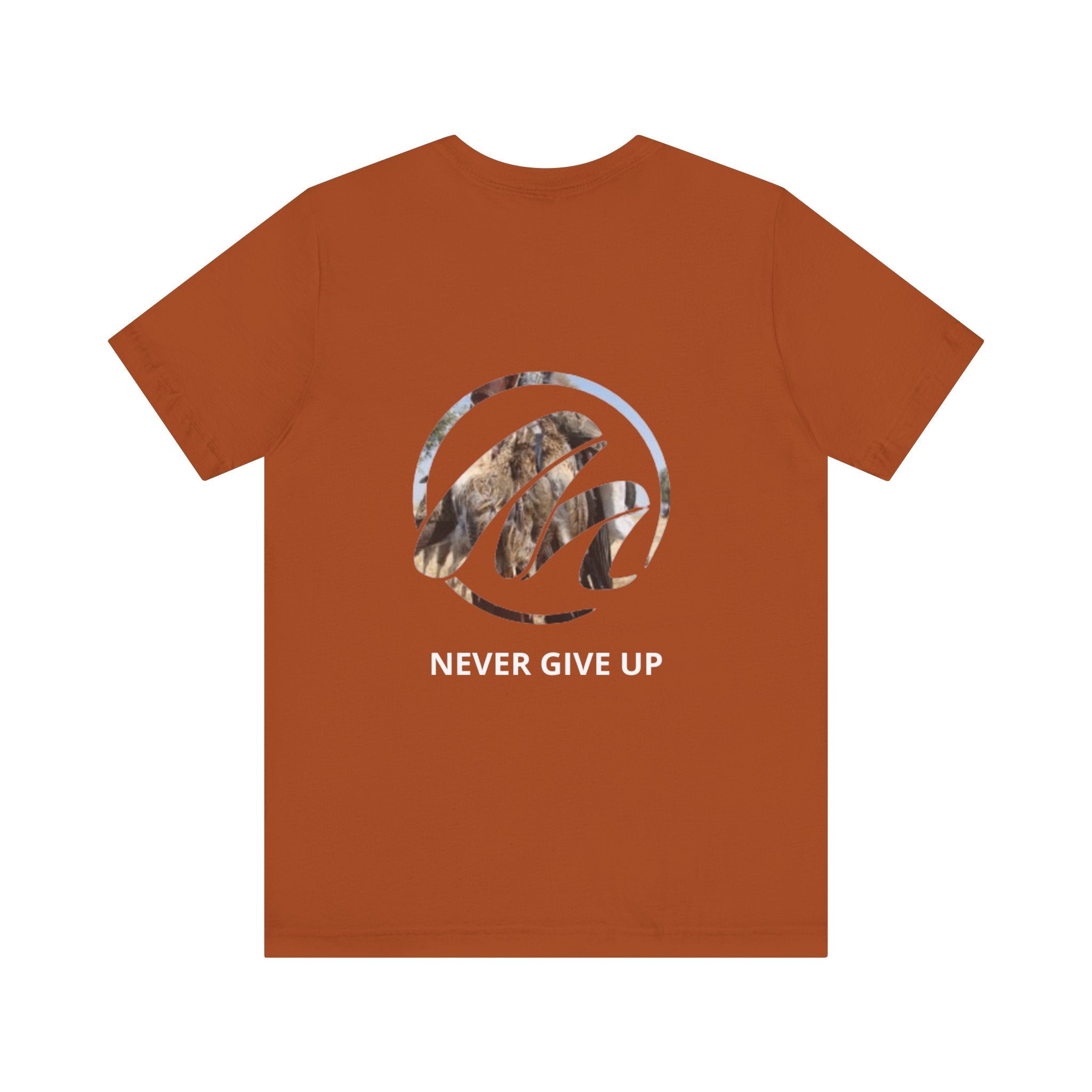 Unisex Jersey Tee - 'Never Give Up' Motivational Graphic T-Shirt for Inspiration
