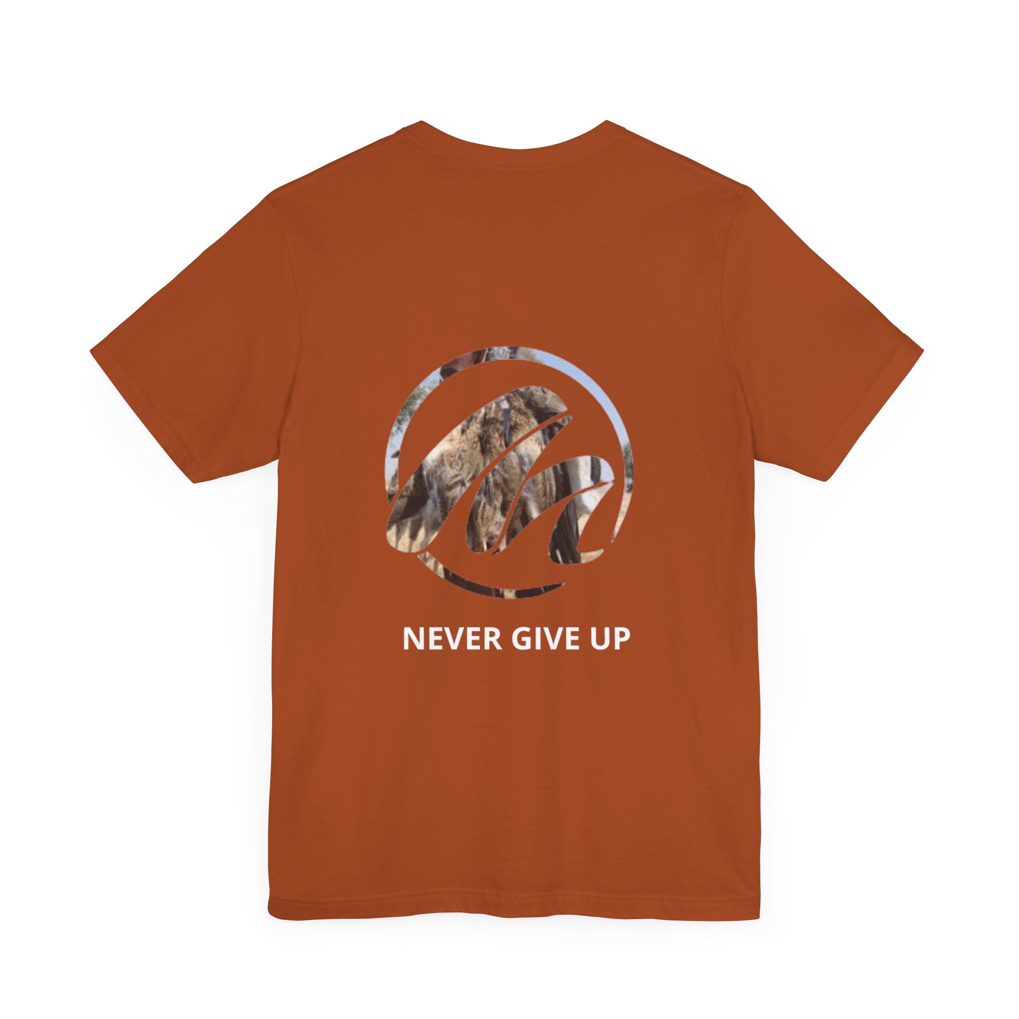 Unisex Jersey Tee - 'Never Give Up' Motivational Graphic T-Shirt for Inspiration