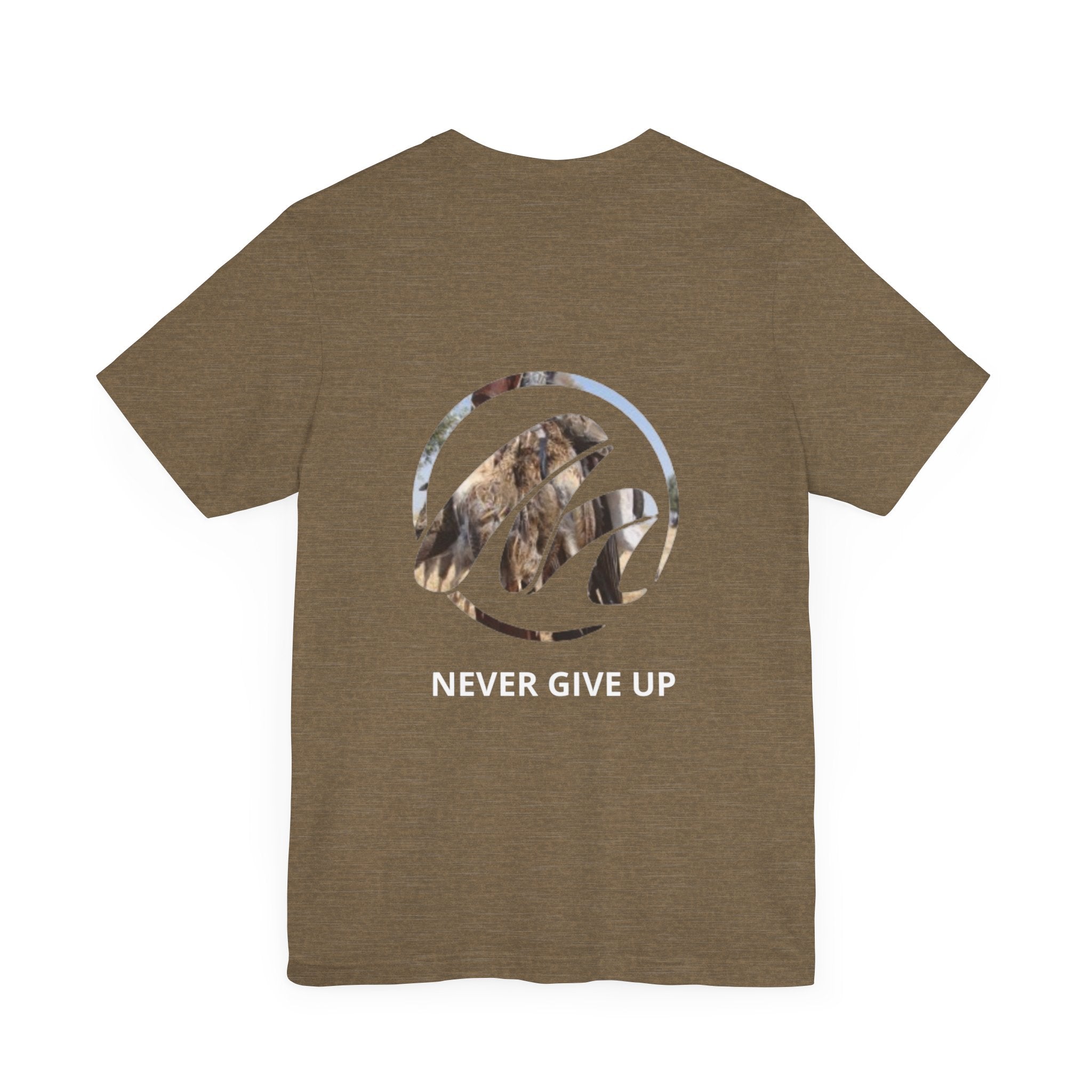 Unisex Jersey Tee - 'Never Give Up' Motivational Graphic T-Shirt for Inspiration