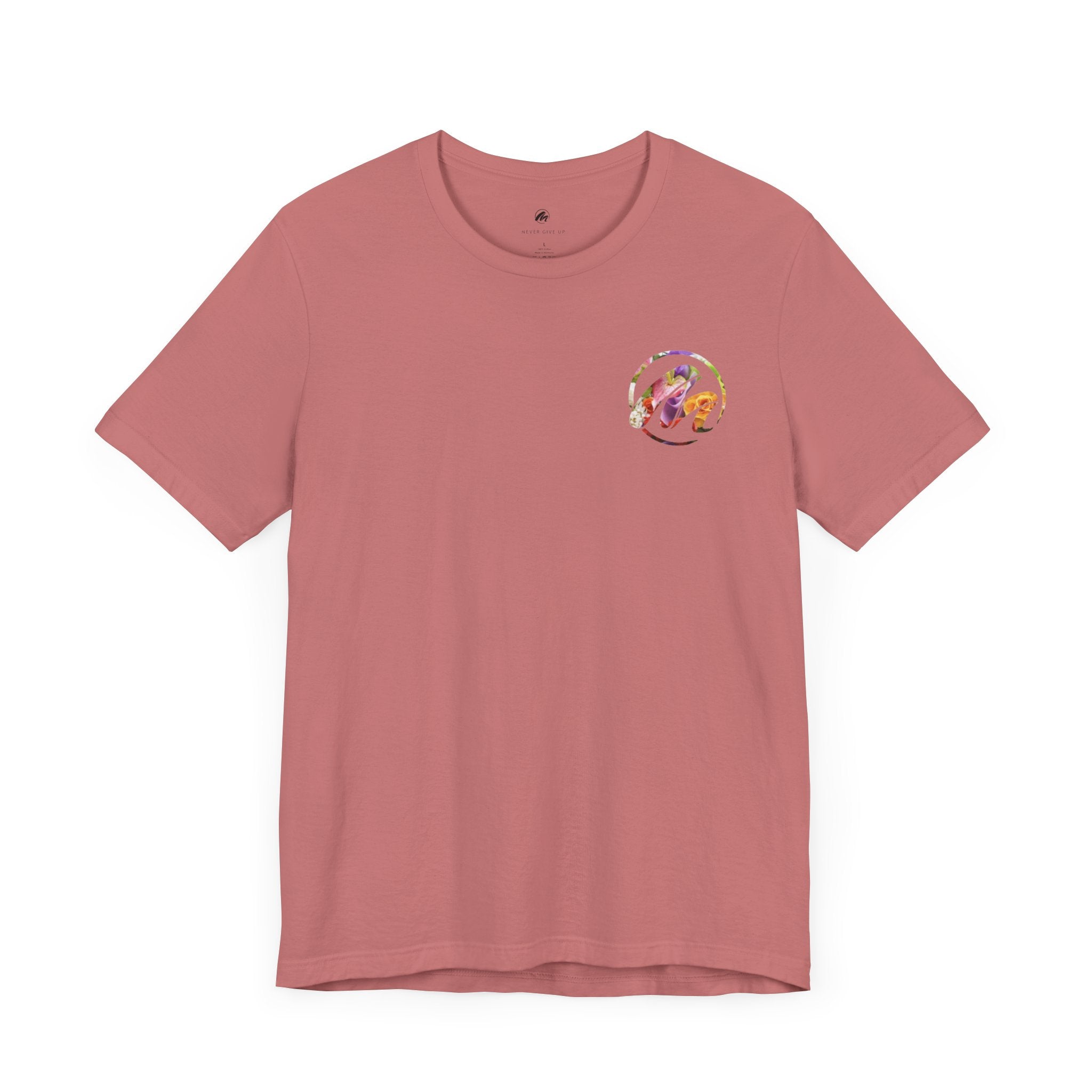 Motivational Unisex Short Sleeve Tee - 'Never Give Up' Design