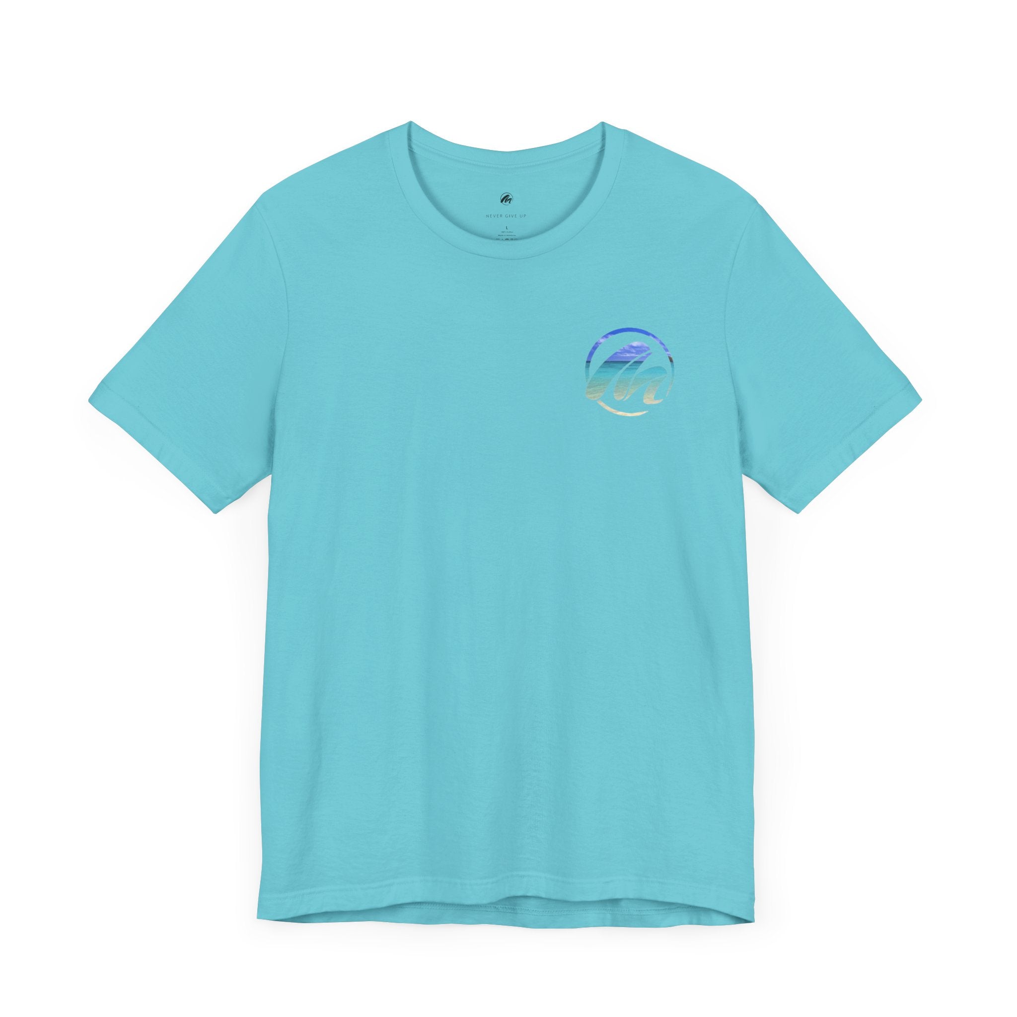 Inspirational Surf Tee - Never Give Up Unisex Jersey Short Sleeve T-Shirt