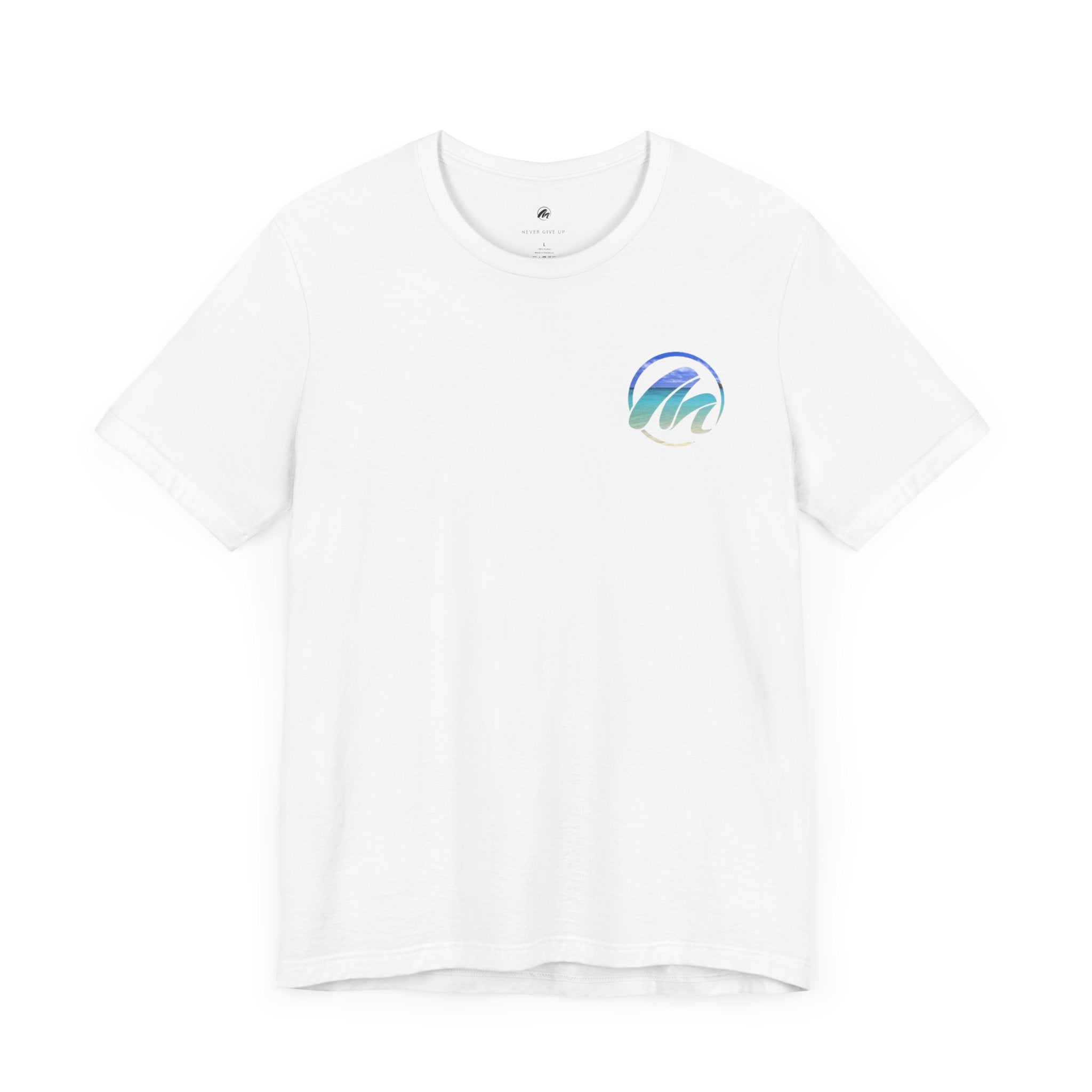 Inspirational Surf Tee - Never Give Up Unisex Jersey Short Sleeve T-Shirt