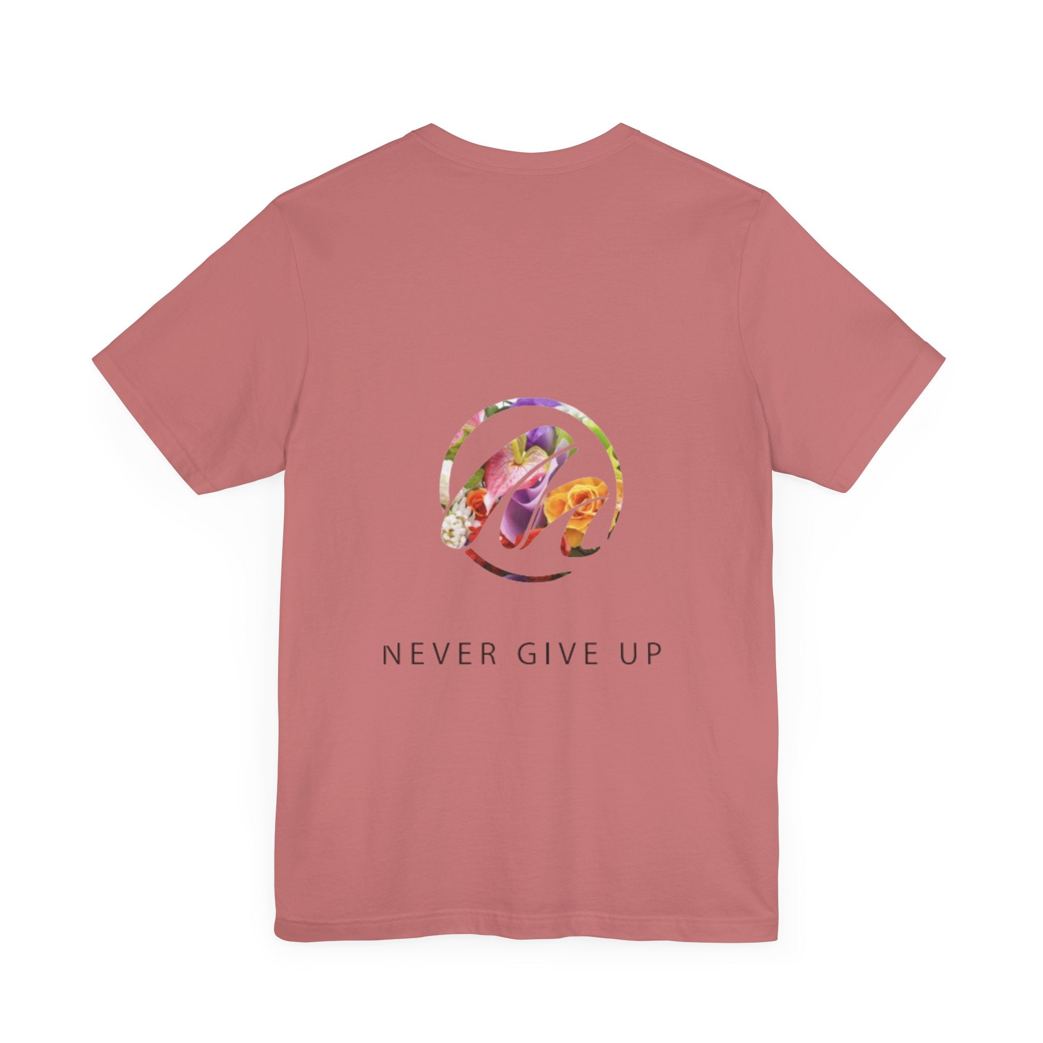 Motivational Unisex Short Sleeve Tee - 'Never Give Up' Design